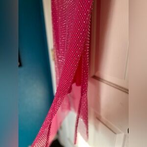 NWT Hot pink mesh skirt with sparkles